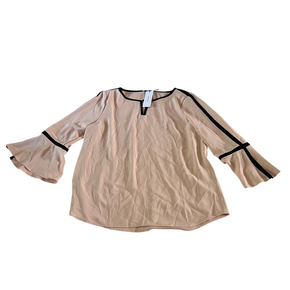 NWT Calvin Klein Pink Bell Sleeve Blouse Sz XL Work Career Office